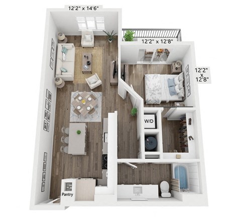 1 bedroom floor plan